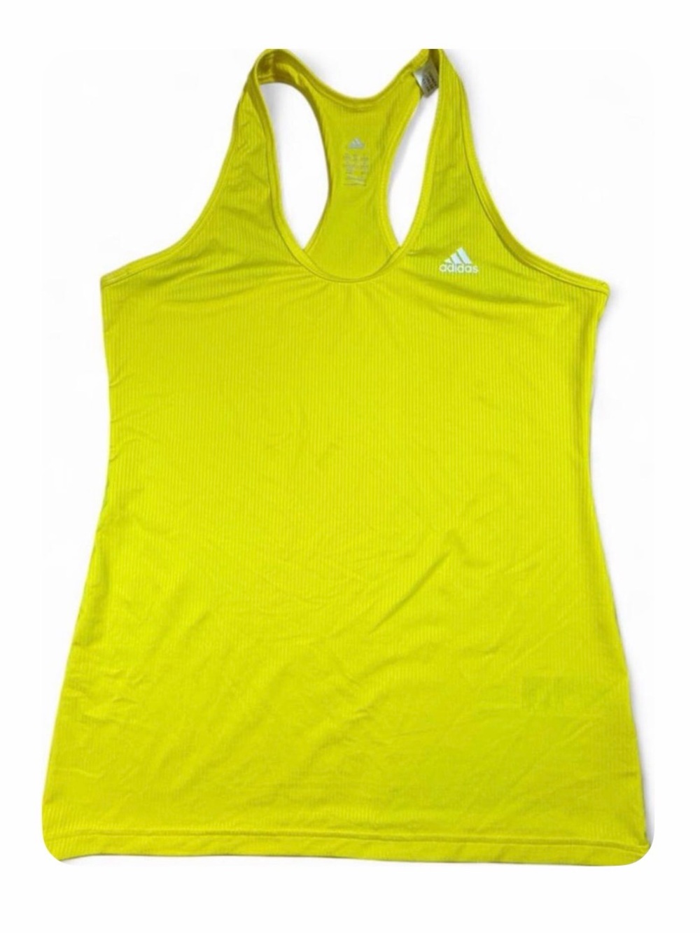 Adidas Climalite Neon Yellow Racerback Athletic Tank Top Women's Medium